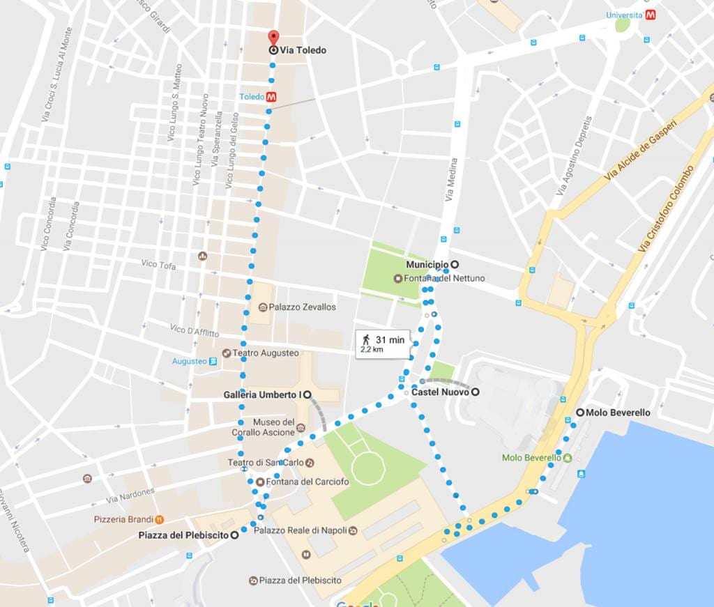 napoli jalutuskäik kaart
