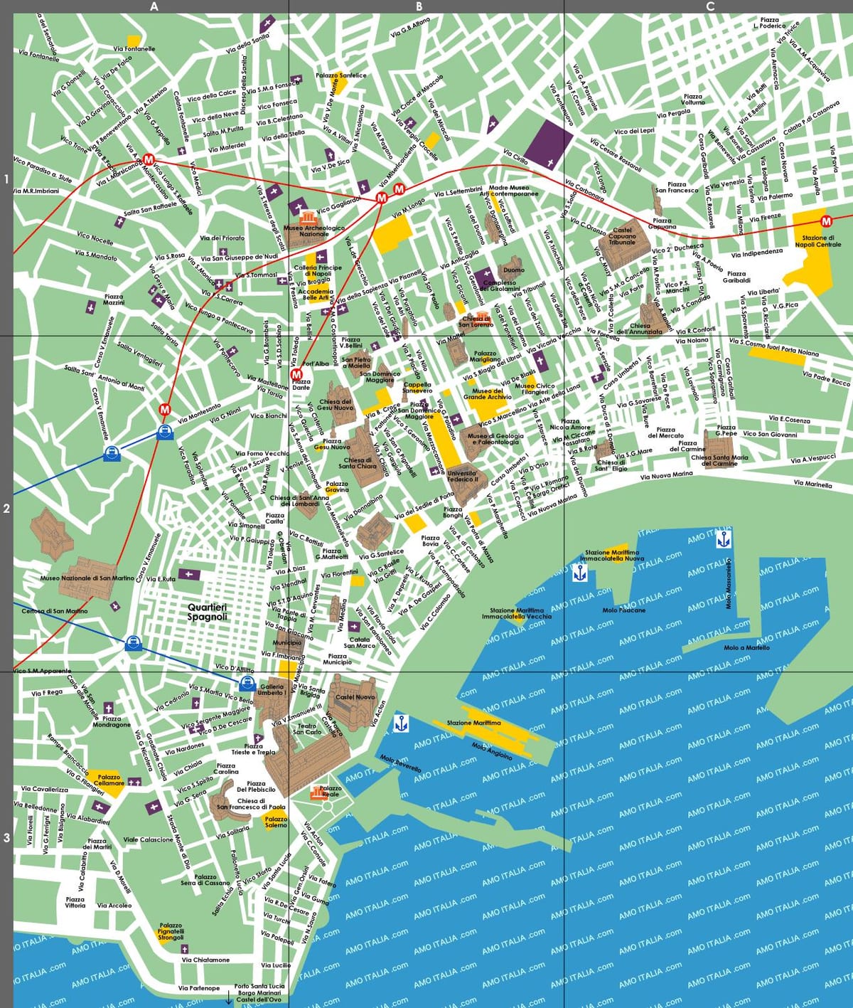 napoli tourist map