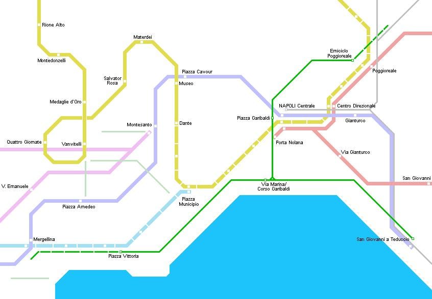 Kaart napoli tramm 