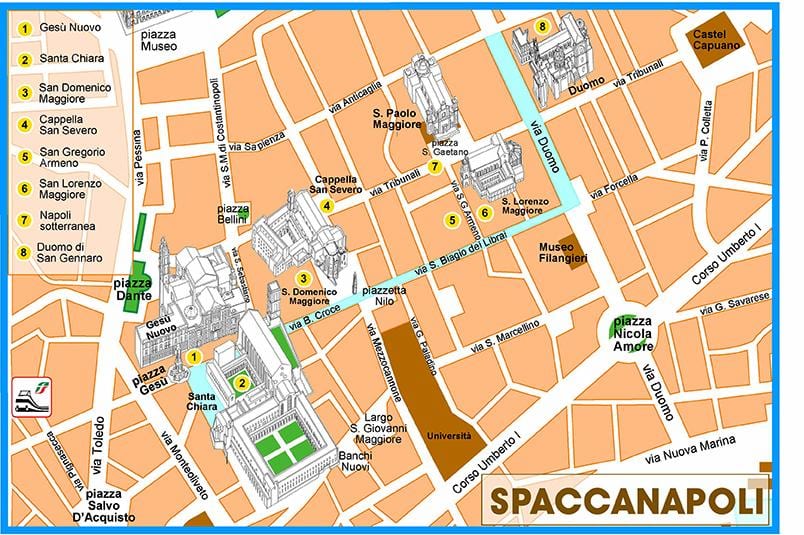 Kaart spaccanapoli napoli
